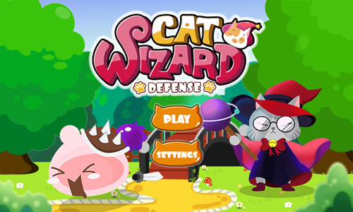 Cat Wizard Defense Game.